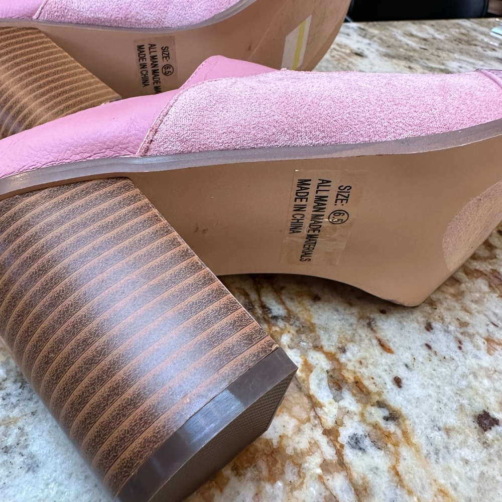Lulu’s pink slip on heeled mules size 6.5 (S31) - Picture 12 of 15